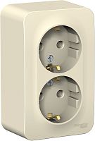 Розетка с заземлением накладная Systeme Electric Blanca 2-м. молочный картинка